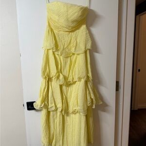 SELFIE LESLIE Here Comes the Sun Yellow Strapless Layered Dress